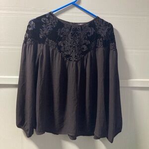 Express Black Velvet Women's Blouse